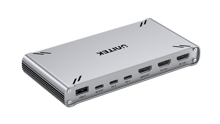 UNITEK D1118AGY01-EU przełącznik KVM Szary