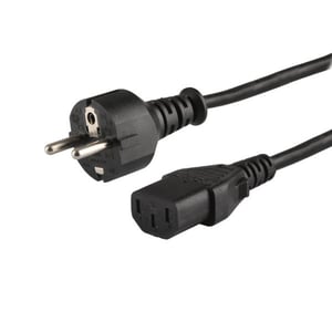 Savio CL-138 Netzkabel, schwarz, 1,8 m, IEC C13, Netzstecker Typ E