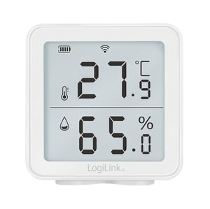 LogiLink SC0116 Hygrometer und Psychrometer – Elektronisches Raumhygrometer, weiß