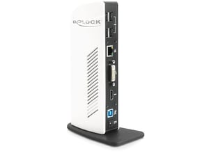 DeLOCK 87568 Wired Docking Station, Black, White