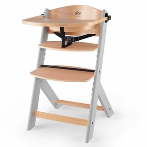 Kinderkraft KKKENOCGRY0000 Children's High Chair High Chair for Children Hard Seat Gray, Wood