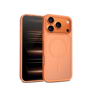 Crong Hybrid Matte Magnetic - Etui MagSafe iPhone 17 Pro (pomarańczowy)