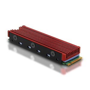 Axagon CLR-M2 Kühlsystem für M.2-NVMe-SSDs, SSD-Kühlkörper, schwarz, rot, 1 Stück.