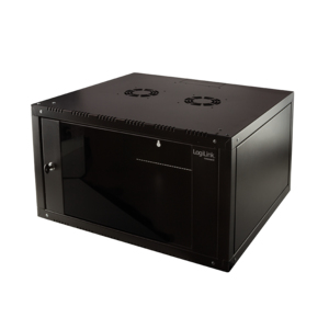 LogiLink W21E66B 21U-Rack, Hängeschrank, schwarz