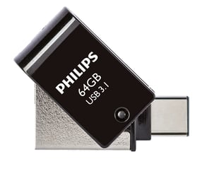 Philips FM64DC152B/00 pamięć USB 64 GB USB Typu-A 3.2 Gen 1 (3.1 Gen 1) Czarny, Srebrny