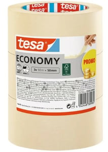 TESA Economy 50 m Maskeringstejp för målning Lämplig för inomhusbruk Ljusgult papper