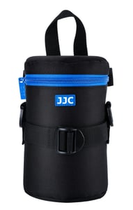 JJC DLP-3II Camera Lens Case / Pouch—Black, Blue, Polyester, Zippered Case