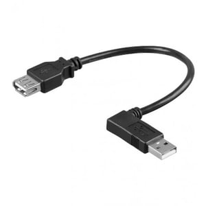 Techly 0,15 m USB 2.0 A M/F-Kabel, 0,15 m USB A, schwarz