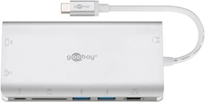 Goobay 49850 USB-Typ-C-Hubs und -Konzentratoren 5000 Mbit/s Silber