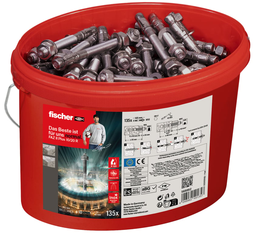Fischer 568862 kotwa śrubowa/kołek rozporowy 135 szt.