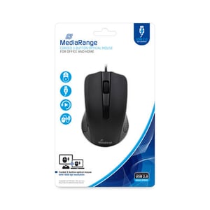 MediaRange MROS210 myszka Biuro Po prawej stronie USB Typu-A Optyczny 1000 DPI