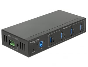 DeLOCK 63309 USB 3.2 Gen 1 (3.1 Gen 1) Typ-B-Hubs und -Konzentratoren, 5000 Mbit/s, schwarz