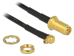 DeLOCK 88936 RG-174-Koaxialkabel 0,32 m RP-SMA MMCX Schwarz