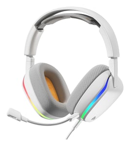 Glorious Gaming Glorious GHS Eternal RGB – RGB-stereohörlurar för gaming till PC, PS5, PS4 och Switch – specialanpassade drivelement, avtagbar mikrofon, USB-C – tåliga, bekväma dygnet runt – vita