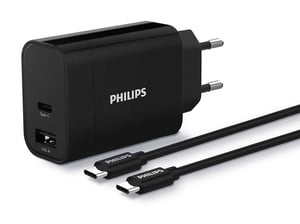 Philips DLP2621C/12 Ladegerät für mobile Geräte – Mobiltelefon, Smartphone – Schwarz – Wechselstrom – Schnellladung – Intern