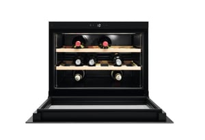 Electrolux KBW5X Thermoelektrischer Weinkühlschrank, Einbaugerät, schwarz, Edelstahl, 18 Flaschen.