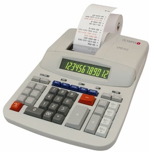 Olympia CPD 512 skrivbordsräknare med utskriftsfunktion, vit