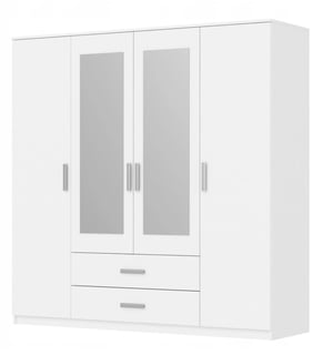 Topeshop ROMANA 200 WHITE Wardrobe and Closet, 4 shelves, 4 doors. White