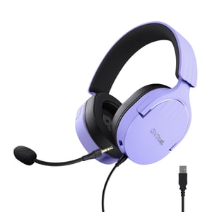 Trust GXT 490P FAYZO Wired Headset with Headband, Gaming, USB Type-A, Black, Purple