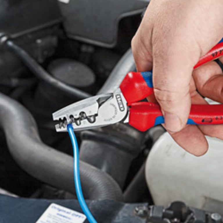 Knipex 97 72 180 zaciskarka kablowa Scyzoryk Niebieski, Czerwony, Srebrny