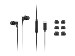 Lenovo 4XD1J77351 Headphones/Headset Wired In-Ear Office/Call Center USB Type-C Black