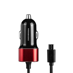 Modecom MC-CU2K-09-MICRO GPS, Słuchawki, Zestaw słuchawkowy, Smartfon, Smartwatch, Tablet, Elektrodzież Czarny, Czerwony Zapalniczka Automatyczna