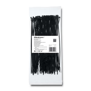 Qoltec 52194 kabelband Kabelband för stege Nylon Svart 100 st.