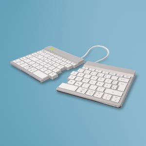 R-Go Tools Ergonomische R-Go Split Break-Tastatur, mit Software für Pausen, QWERTZ_DE, Bluetooth, weiß