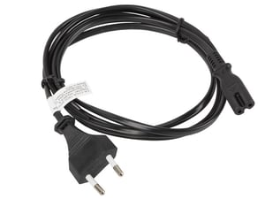 Lanberg CA-C7CA-10CC-0018-BK strömkabel, svart, 1,8 m, C7-panel, CEE7/16