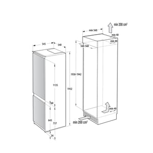 Gorenje NRKI519E41 Wbudowany 284 l Biały