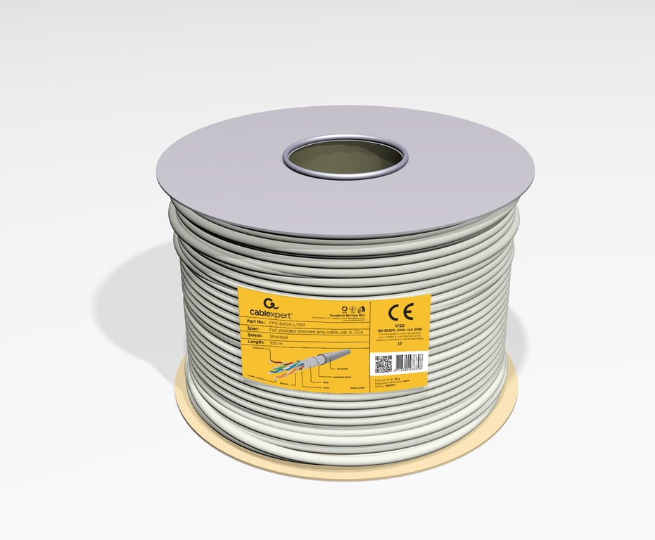 Gembird CAT6 FTP 100m kabel sieciowy Szary F/UTP (FTP)