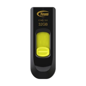 Team Group C145 32 GB USB Flash Drive, USB Type-A 3.2 Gen 1 (3.1 Gen 1), Black, Yellow