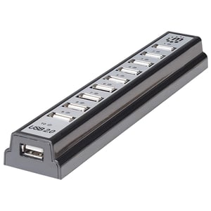 Manhattan 161572 USB 2.0-hubbar och koncentratorer 480 Mbit/s Svart, Silver