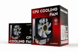 Gembird CPU-HURACAN-X60 Computer Cooling System CPU Air Cooler 9 cm Black, White