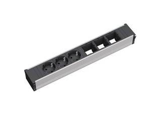 Bachmann 912.006 grenuttag med 3 nätuttag, svart, silver