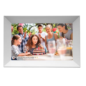 Denver PFF-1063WHITE Digital Photo Frame, White, 25.6 cm (10.1"), Touchscreen, Wi-Fi