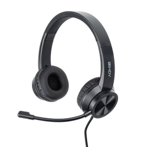 Lindy 20439 Kopfhörer/Headset, kabelgebunden, Kopfbügel, Büro/Callcenter, USB Typ C, schwarz