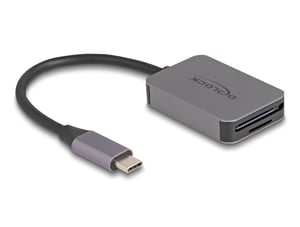 DeLOCK USB-Typ-C-Kartenleser im Aluminiumgehäuse für SD- oder Micro-SD-Speicherkarten