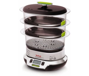 Tefal VS4003 3-Basket Steam Pressure Cooker. Freestanding, 1800 W, Black, Green, Metallic