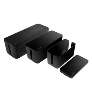 LogiLink KAB0077 Kabelorganizer, universell einsetzbar, Kabelbox, schwarz, 3 Stück.