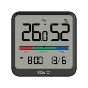Savio CT-01/B Sensor für Temperatur und Luftfeuchtigkeit – Innenbereich – Temperatursensor – freistehend