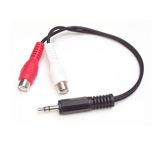 StarTech MUMFRCA Audio Cable, 0.15 m, 3.5 mm, 2 x RCA, Black