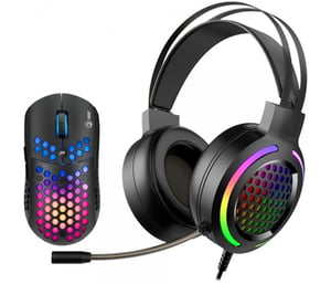 Marvo MH01 BK Gaming-Maus, beidhändig, USB Typ A, optisch, 6400 DPI