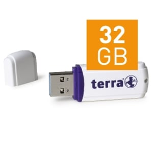 TERRA USThree USB 3.0 32 GB 80/20 USB-Stick, USB Typ A 3.2 Gen 1 (3.1 Gen 1), weiß