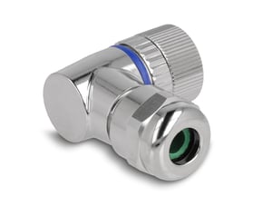 DeLOCK M12 4-pin female connector with A-coding for mounting behind a 90° metal screw-type connector