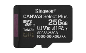Kingston Technology Canvas Select Plus Gen3 256 GB MicroSDXC UHS-I Klasa 10