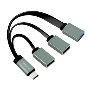 LogiLink UA0315 USB 3.2 Gen 1 (3.1 Gen 1) Type-C-Hubs und -Konzentratoren, 5000 Mbit/s, Schwarz, Grau