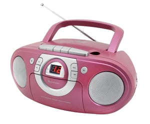 Soundmaster SCD5100PI Kassettenrekorder – tragbarer Kassettenplayer – Rosa