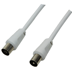 LogiLink CA1061 koaxialkabel 2,5 m Koaxialkontakt Koaxialuttag Vit