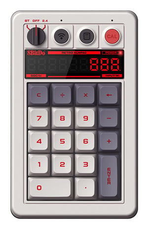 8Bitdo Retro 18 Mechanical Numpad – N Edition klawiatura numeryczna PC Bluetooth/USB/RF Wireless Szary